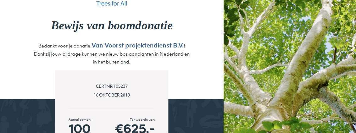 Bewijs van boomdonatie