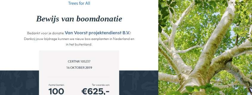 Bewijs van boomdonatie